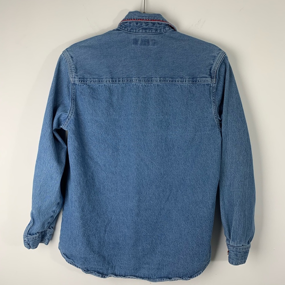Vintage School Teacher Denim Button Up Shirt Small - Picture 7 of 11